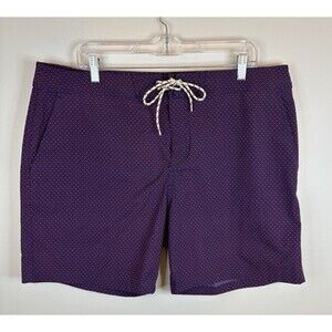 J CREW Men's 7" Stretch Breaker Board Shorts 38 Purple Print Pockets Surf Swim